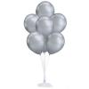 Balon Standı ve 10 Adet Sedefli Metalik Gümüş Balon Seti