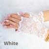 Beyaz Dantel Parmaksız Kısa Eldiven