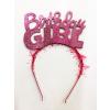 Birthday Girl Yazılı Metalize Parti Tacı Pembe Renk