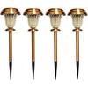 Bronz Görünümlü Güneş Enerjili Solar Bahçe Lambası 4 Lü Set