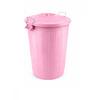 Çöp Kovası 70 Lt Plastik Çöp Kovası Kapaklı Büyük Boy Çöp Bidonu Dayanıklı Çöp Kovası - Pembe