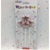 Çubuklu Metalize Yıldız Mum Doğum Günü Mumu Rose Gold