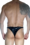 Erkek Arkası Büzgülü Siyah Lame Brazillian Slip