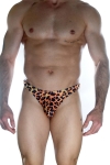 Erkek Arkası Metalli Leopar Tanga Çamaşır