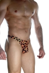 Erkek Arkası Metalli Leopar Tanga Çamaşır
