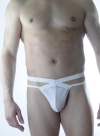 Erkek Beyaz Tül Fantezi Tanga İç Çamaşırı