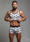 Erkek Desenli Tank Top Boxer Takım