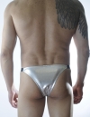 Erkek Gümüş Lame Brazillian Slip