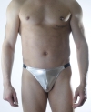 Erkek Gümüş Lame Brazillian Slip