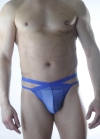 Erkek Mavi Tül Fantezi Tanga İç Çamaşırı