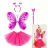 Fuşya Kelebek Kostümü - Fuşya Kelebek Kostüm Aksesuar Seti 4 Parça