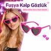 Fuşya Pembe Retro Kalp Gözlük – 80’ler 90’lar Stil Parti Gözlüğü