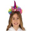 Fuşya Renk Boynuzlu Payetli Fiyonklu Unicorn Tacı 17x27 cm