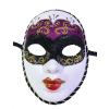 Fuşya Renk Masquerade Simli Yılbaşı Parti Maskesi Tam Yüz Yetişkin