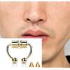 Gold Mıknatıslı Fake Burun Piercing -Top Ve Ok Uçlu Paslanmaz Septum Deliksiz Pirsing