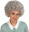 Gri Renk Kabarık Bonus Peruk Afro Takma Saç