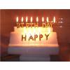 Gümüş Renk Happy Birthday Yazılabilen Parti Mumu
