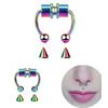 Hologram Mıknatıslı Fake Burun Piercing -Top Ve Ok Uçlu Paslanmaz Septum Deliksiz Pirsing