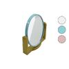 İBİCO İ15-022 -5006 (OVAL) ( 8"= 20.5X15.5CM) (AHŞAP BAMBU AYAKLI) MAKYAJ AYNASI (ÇİFT TARAFLI) (RENKLİ PLASTİK ÇERÇEVE)*48