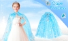 Karlar Ülkesi Elsa Frozen Mavi Pelerin – 80 cm Kar Desenli Çocuk Pelerini ( Taç Hariç )