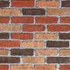 Kırmızı Tuğla Taş Desenli Kendinden Yapışkanlı 3D Duvar Raf Kapı Kaplama Kağıdı 5 Metre 60 Cm
