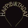 Kristal Taşlı Altın Renk Happy Birthday Doğum Günü Tacı 16x17 cm