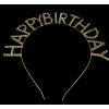 Kristal Taşlı Altın Renk Happy Birthday Doğum Günü Tacı 16x17 cm