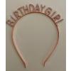 Kristal Taşlı Birthday Girl Tacı Rose Gold Renk 16x17 cm