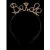 Kristal Taşlı Gold Renk Alyanslı Bride Tacı 12x17 cm
