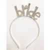 Kristal Taşlı Gümüş Renk Bride Yazılı Taşlı Taç 18x13 cm