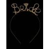 Kristal Taşlı Rose Gold Renk Alyanslı Bride Tacı 12x17 cm