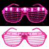 LED Işıklı Panjur Parti Gözlüğü Pembe Renk Shutter Gözlük