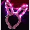 Led Işıklı Peluş Pofuduk Tavşan Kulak Tavşan Taç Pembe 17X23 cm