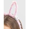 Led Işıklı Peluş Pofuduk Tavşan Kulak Tavşan Taç Pembe 17X23 cm