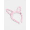 Led Işıklı Peluş Pofuduk Tavşan Kulak Tavşan Taç Pembe 17X23 cm