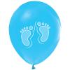 Mavi Balon Üzeri Beyaz Ayak Patik Baskılı Baby Shower Partisi Balonu 100 Adet