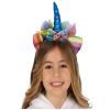 Mavi Renk Boynuzlu Payetli Fiyonklu Unicorn Tacı 17x27 cm