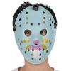 Mavi Renk Kırmızı Çizgili Tam Yüz Hokey Jason Maskesi Hannibal Maskesi