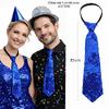 Mavi Renk Pul Payetli Işıltılı Parti Kravatı 33 cm