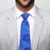 Mavi Renk Pul Payetli Işıltılı Parti Kravatı 33 cm