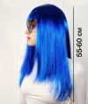 Mavi Renk Uzun Parti Peruğu