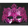 Metalik Fuşya Pembe Renk Masquerade Kelebek Simli Parti Maskesi 23x14 cm