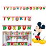 Mickey Mouse Temalı Rengarenk İyiki Doğdun Yazılı Flama Bayrak Süsleme 2 Metre