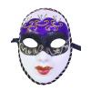 Mor Renk Masquerade Simli Yılbaşı Parti Maskesi Tam Yüz Yetişkin