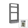 OMAŞ-TERA OM-0824 ( GRİ ) YAPIŞKANLI DUVAR ORGANİZERİ PLASTİK ( 3 RAF=14CM-19CM-30CM & 2 ÇEKMECE=40CM & 6 ASKI ) ( 19 PCARÇA )*6