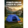 Otomatik Kurulumlu Kamp Çadırı 8 Kişilik (250x250x165) cm