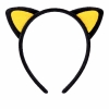 Peluş Kedi Kulak Taç Sarı Siyah – Çocuk Parti & Kostüm Tacı