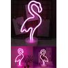 Pembe Flamingo Model Neon Led Işıklı Masa Lambası Dekoratif Aydınlatma Gece Lambası
