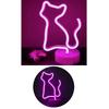 Pembe Kedi Model Neon Led Işıklı Masa Lambası Dekoratif Aydınlatma Gece Lambası