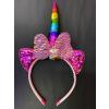 Rengarenk Boynuzlu At Figürlü Çocuk Pullu Unicorn Tacı 17x27 cm